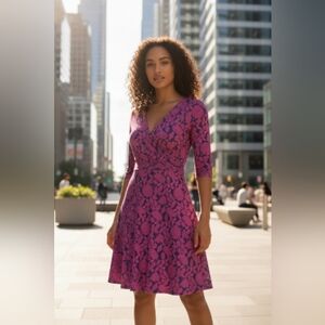 Miusol Red and Blue Floral Dress